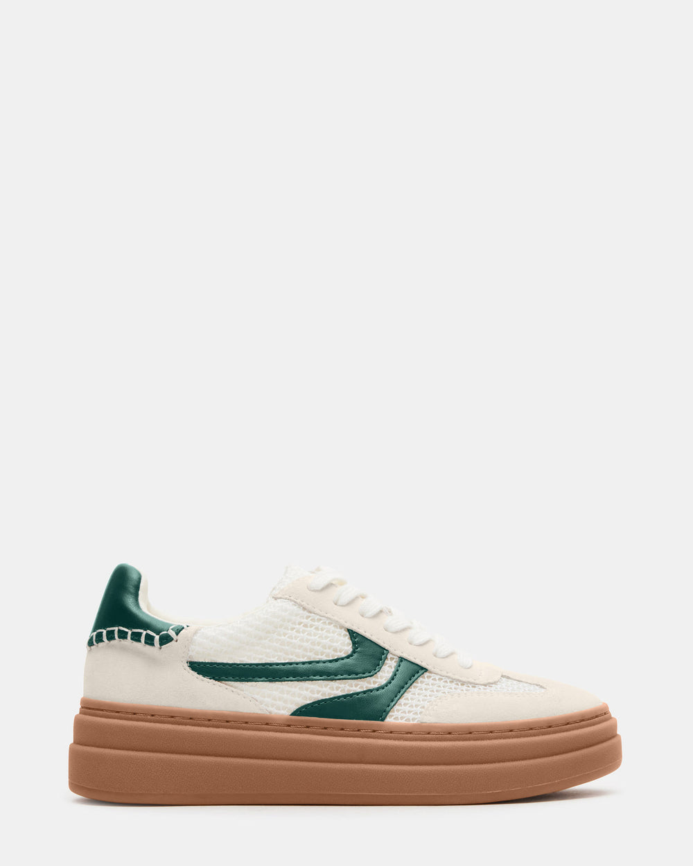 DODGE White/Green Low-Top Platform Women's Sneaker | Steve Madden US