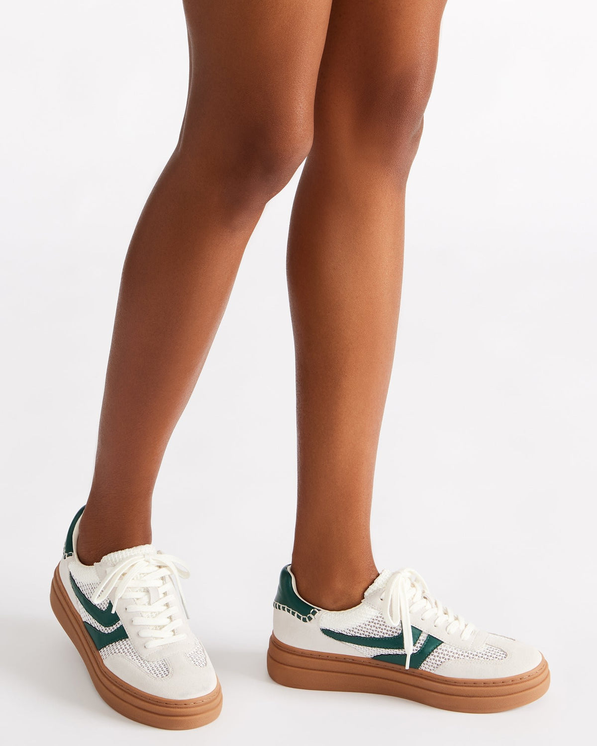 DODGE White/Green Low-Top Platform Women's Sneaker | Steve Madden US