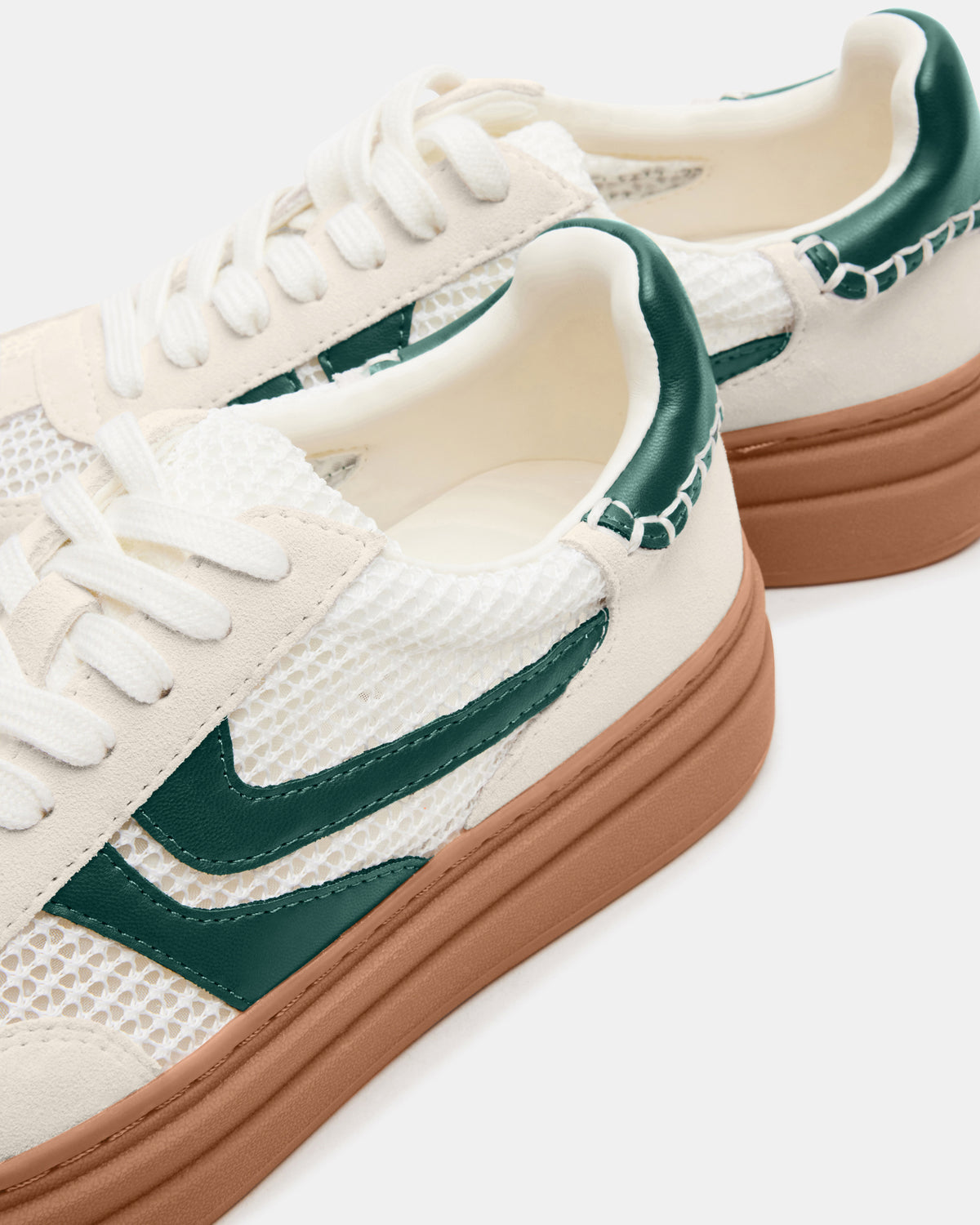 DODGE White/Green Low-Top Platform Women's Sneaker | Steve Madden US