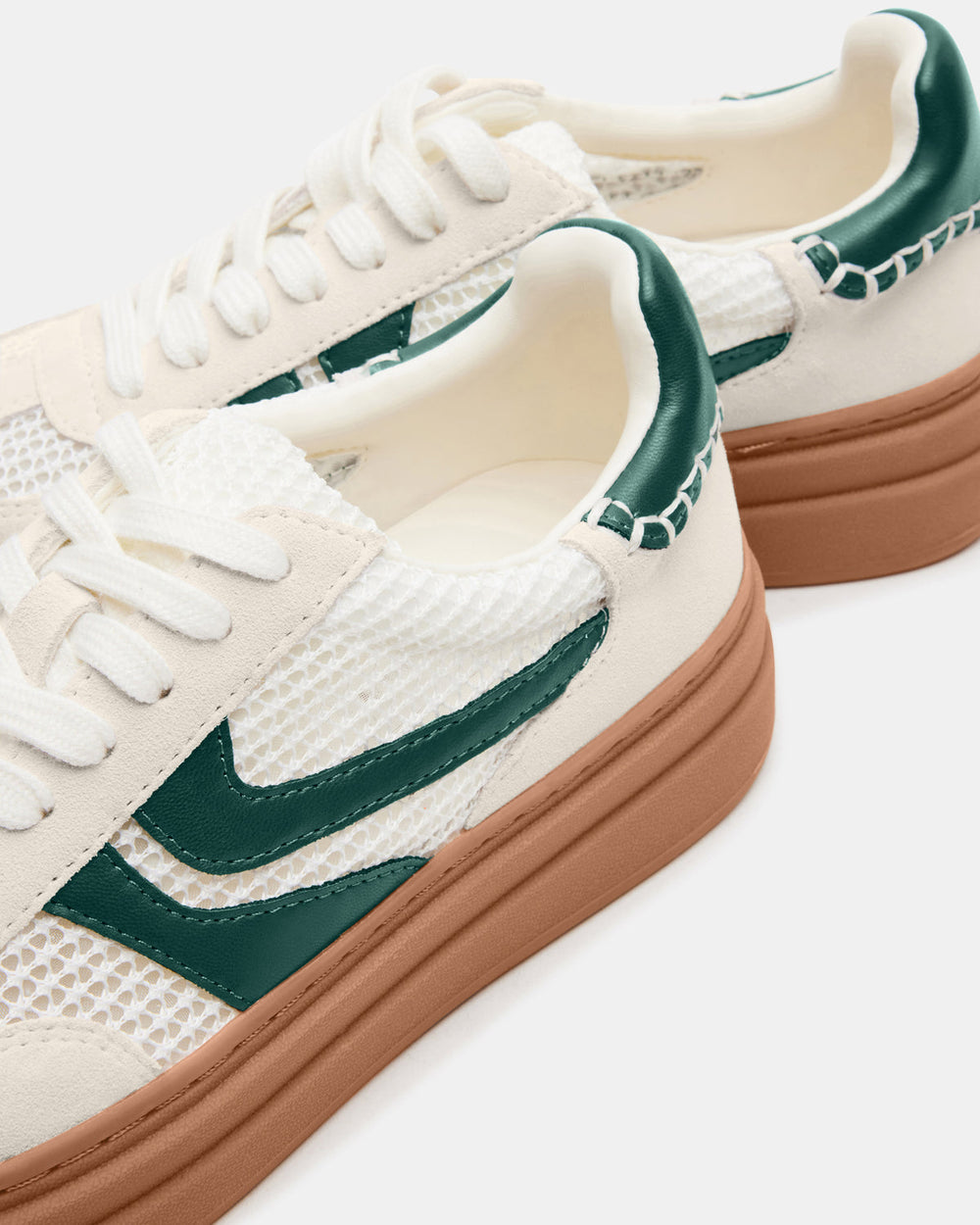 DODGE White/Green Low-Top Platform Women's Sneaker | Steve Madden US