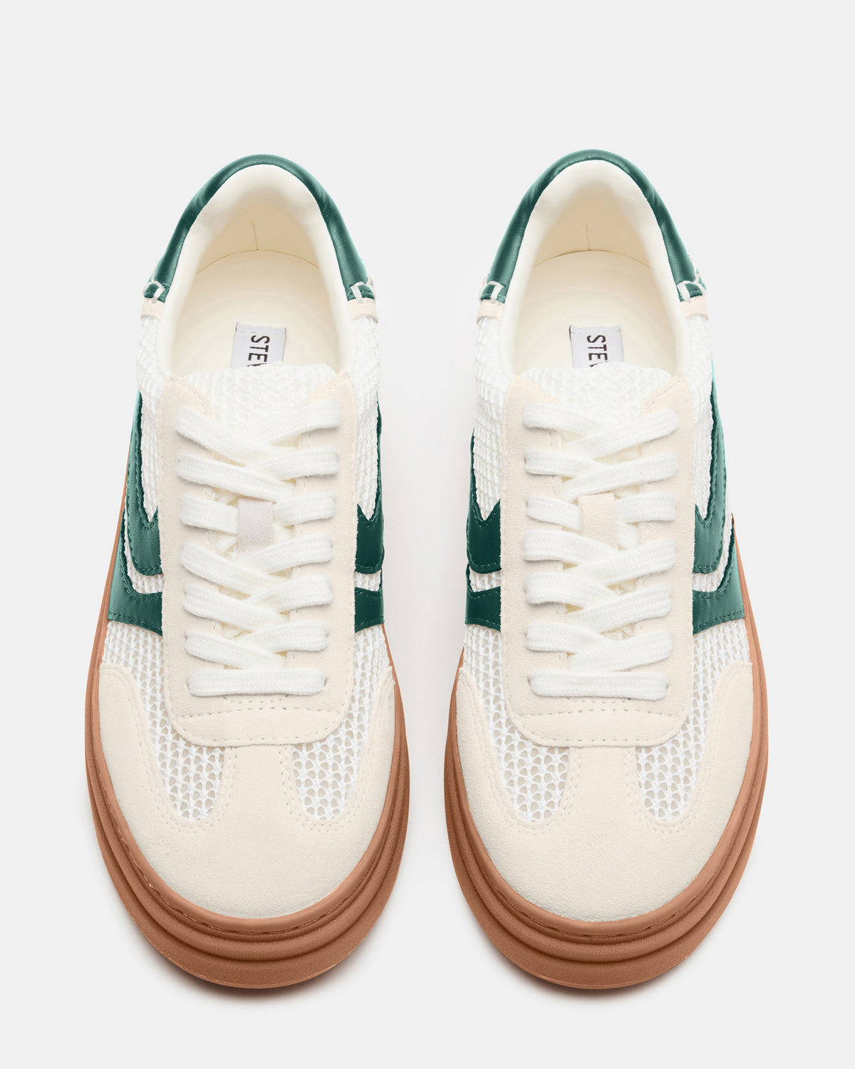 DODGE White/Green Low-Top Platform Women's Sneaker | Steve Madden US
