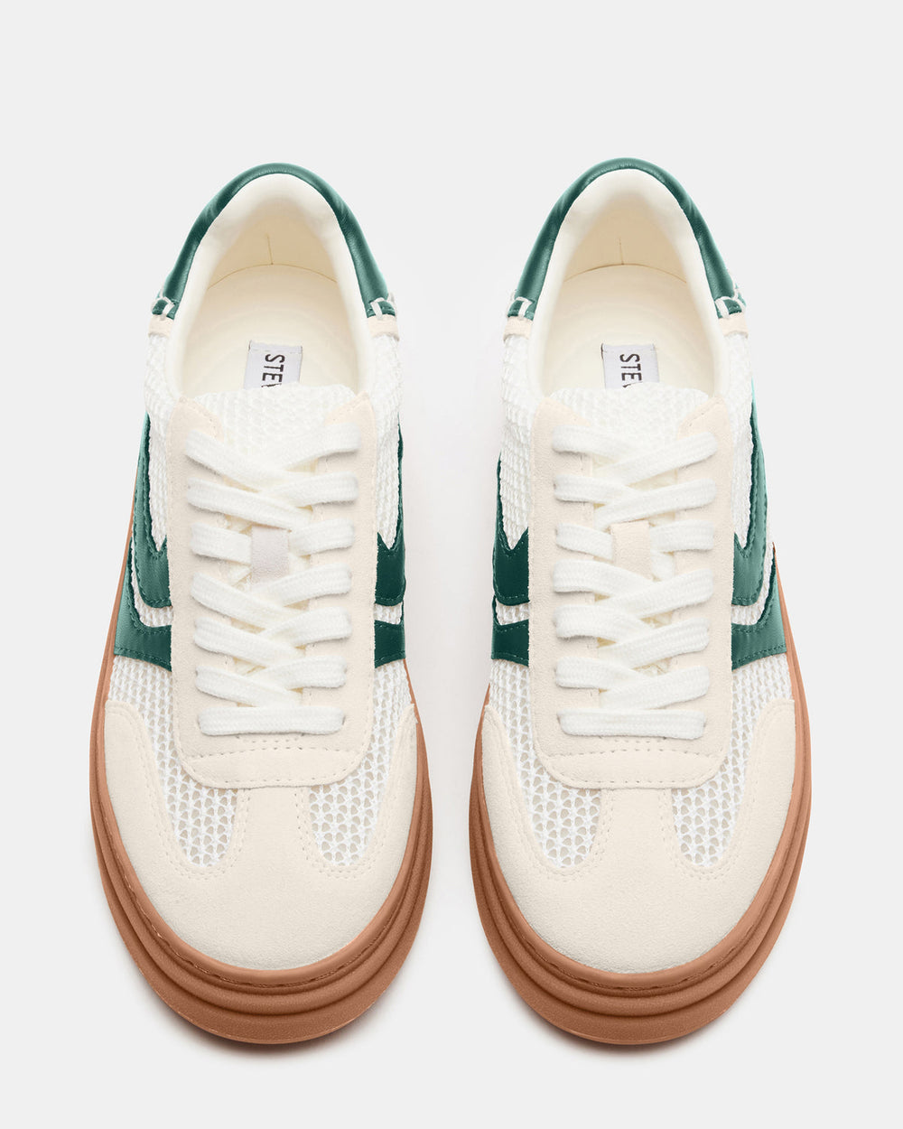 DODGE White/Green Low-Top Platform Women's Sneaker | Steve Madden US