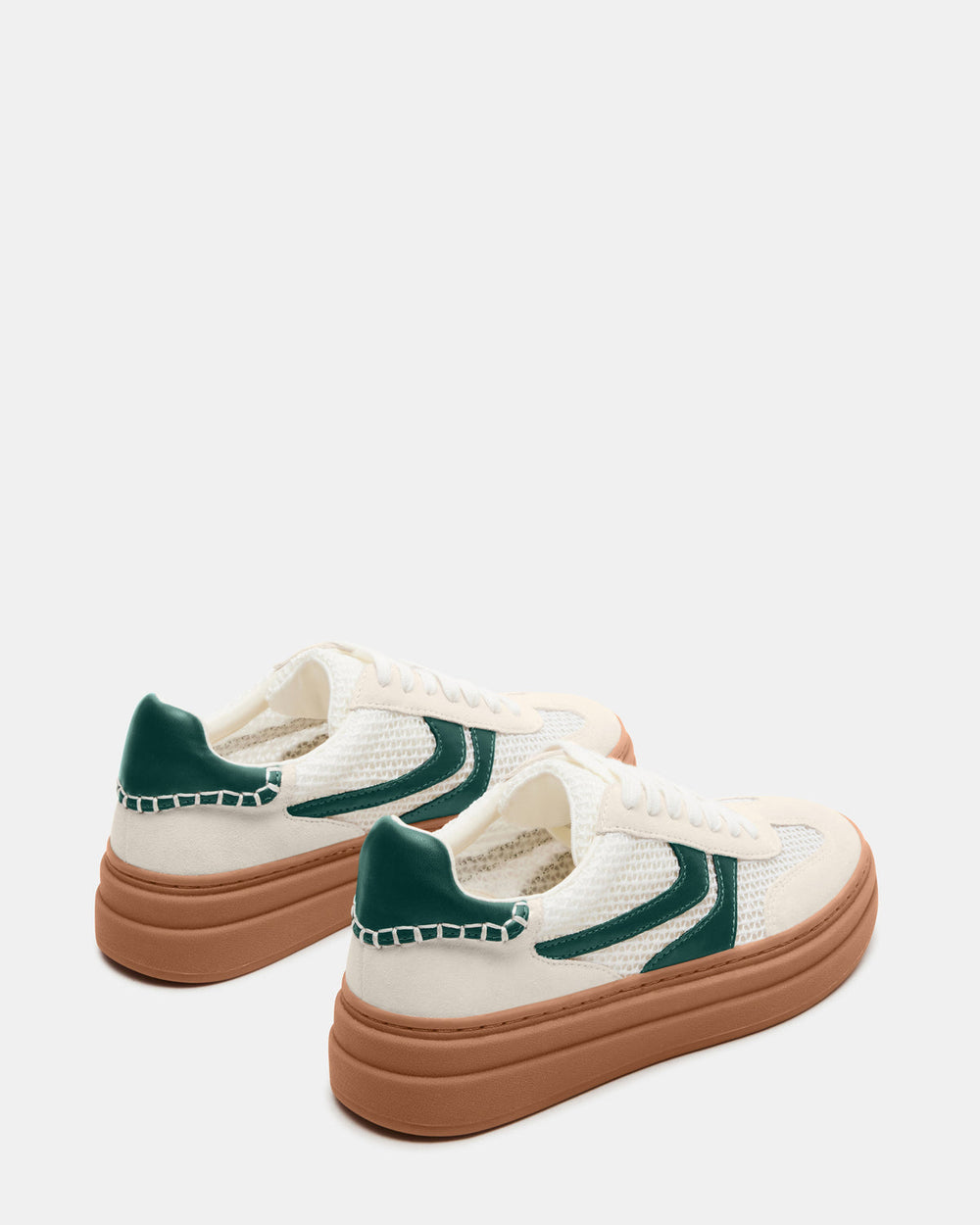 DODGE White/Green Low-Top Platform Women's Sneaker | Steve Madden US