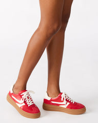 DODGE Red Multi Low-Top Platform Women's Sneaker | Steve Madden Sale