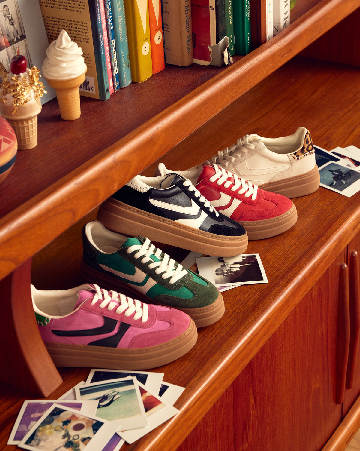 DODGE Red Multi Low-Top Platform Women's Sneaker | Steve Madden Sale