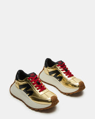 SUPERCAMPO Gold Multi Women's Platform Low-Top Sneaker | Steve Madden for Sale