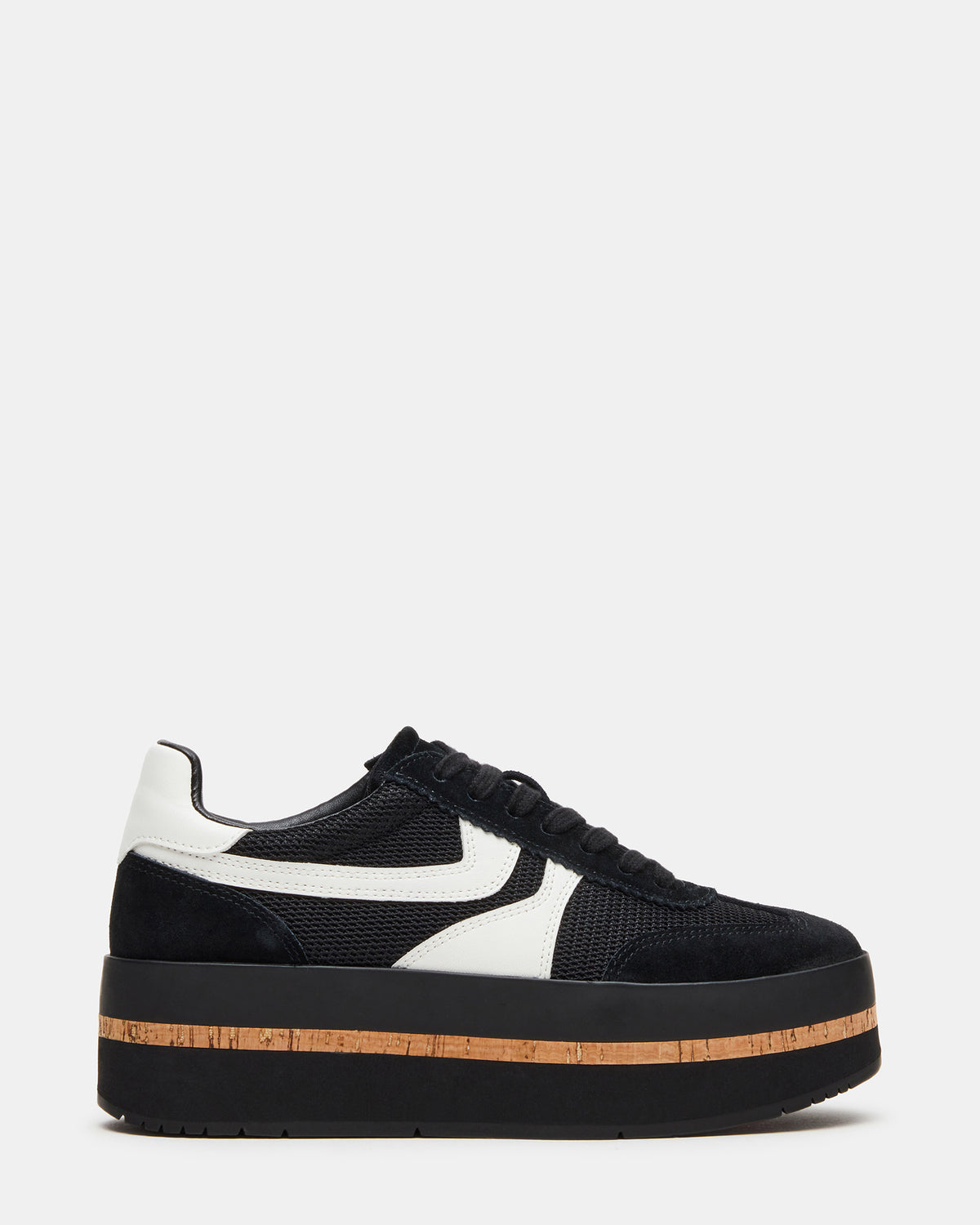 JUDGE Black Multi Platform Low-Top Lace-Up Women's Sneaker | Steve Madden outlet