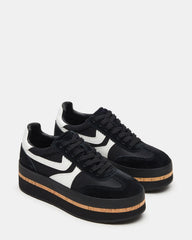 JUDGE Black Multi Platform Low-Top Lace-Up Women's Sneaker | Steve Madden outlet