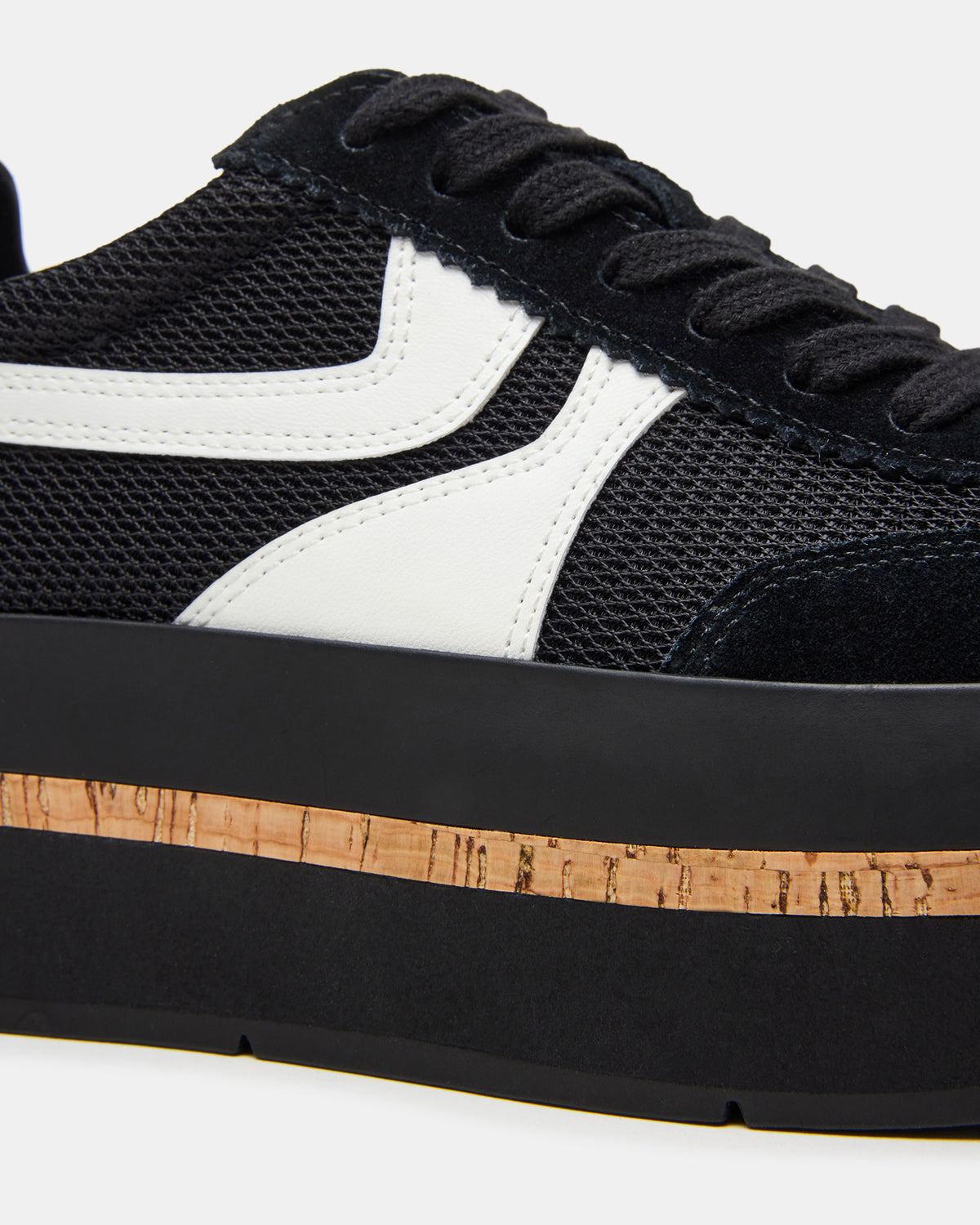 JUDGE Black Multi Platform Low-Top Lace-Up Women's Sneaker | Steve Madden outlet