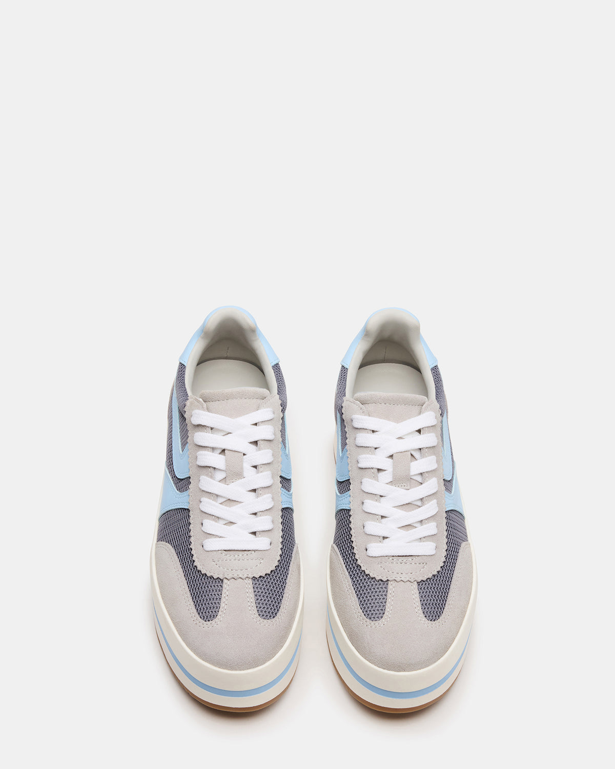 JUDGE Grey Multi Platform Low-Top Lace-Up Women's Sneaker | Steve Madden for Sale
