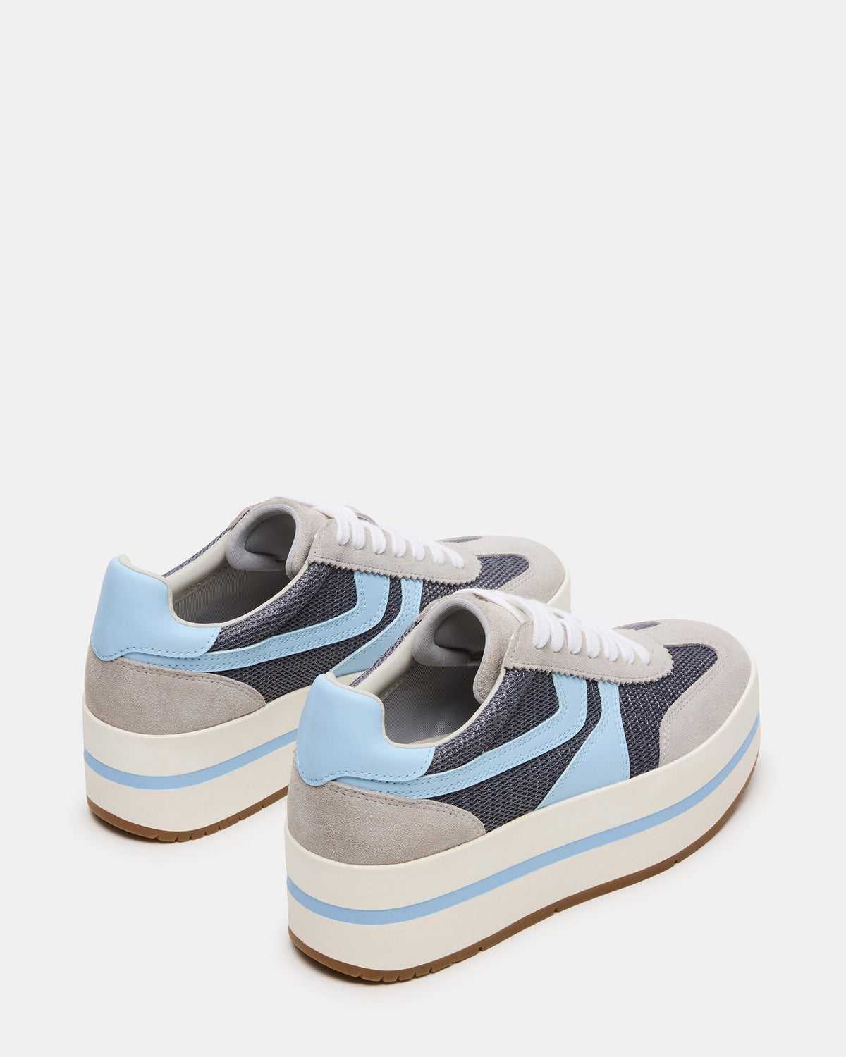 JUDGE Grey Multi Platform Low-Top Lace-Up Women's Sneaker | Steve Madden for Sale