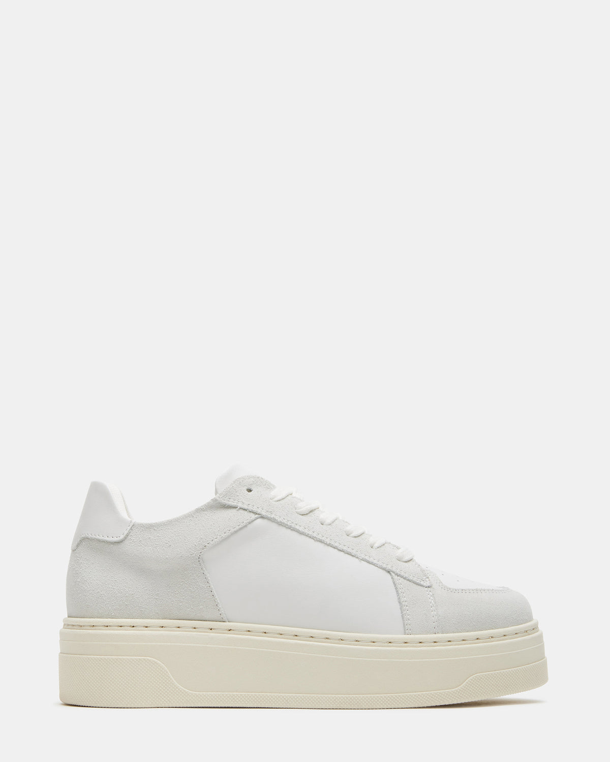 DOMINO White Leather Tonal Platform Sneaker | Women's Sneakers | Steve Madden near me