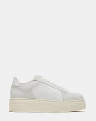 DOMINO White Leather Tonal Platform Sneaker | Women's Sneakers | Steve Madden near me
