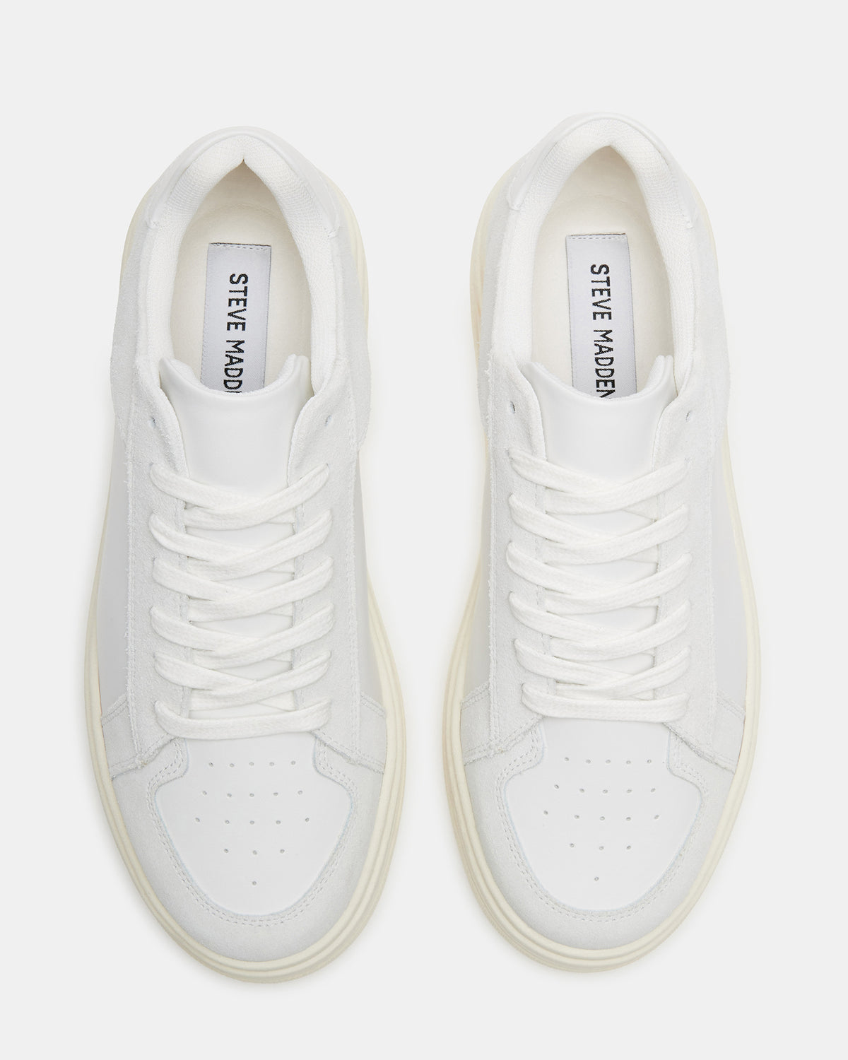 DOMINO White Leather Tonal Platform Sneaker | Women's Sneakers | Steve Madden near me