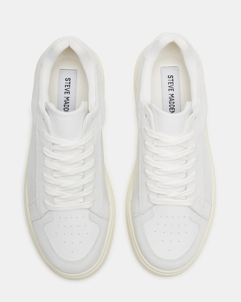 DOMINO White Leather Tonal Platform Sneaker | Women's Sneakers | Steve Madden near me
