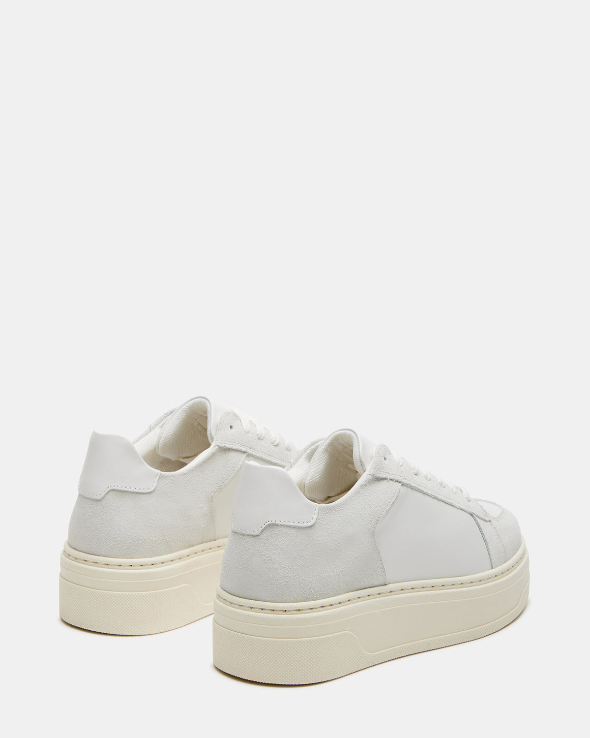 DOMINO White Leather Tonal Platform Sneaker | Women's Sneakers | Steve Madden near me