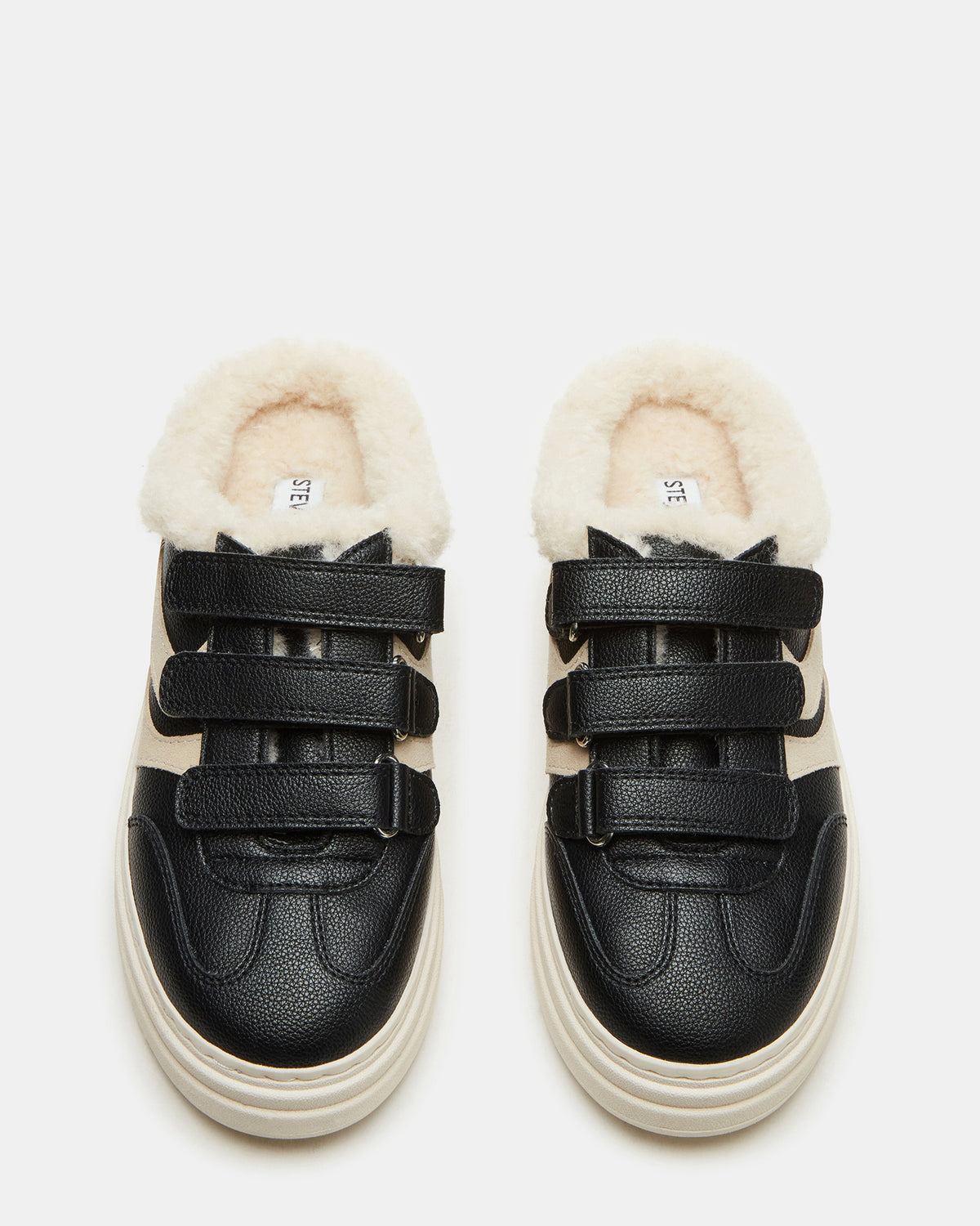 DASHER Black Low-Top Faux Fur Slip-On Sneaker | Women's Sneakers | Steve Madden US