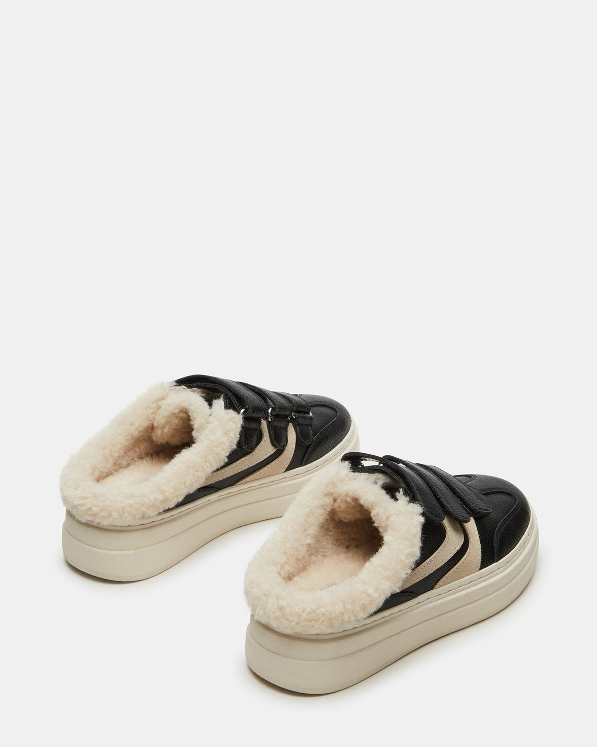 DASHER Black Low-Top Faux Fur Slip-On Sneaker | Women's Sneakers | Steve Madden US