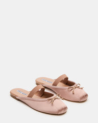 CUTESY Blush Satin Slip-On Ballet Mule Women's Flat | Steve Madden US