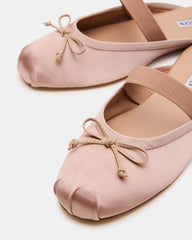 CUTESY Blush Satin Slip-On Ballet Mule Women's Flat | Steve Madden US
