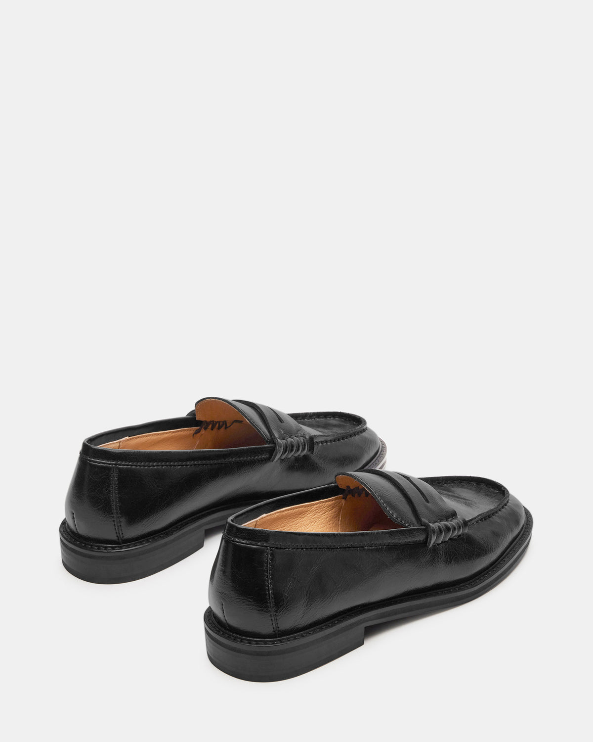 MADISON Black Leather Women's Penny Loafer | Steve Madden outlet