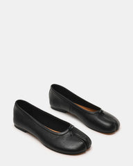 CALICO Black Leather Split Toe Tabi Women's Ballet Flat | Steve Madden Sale