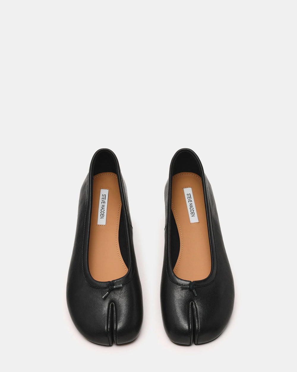 CALICO Black Leather Split Toe Tabi Women's Ballet Flat | Steve Madden Sale