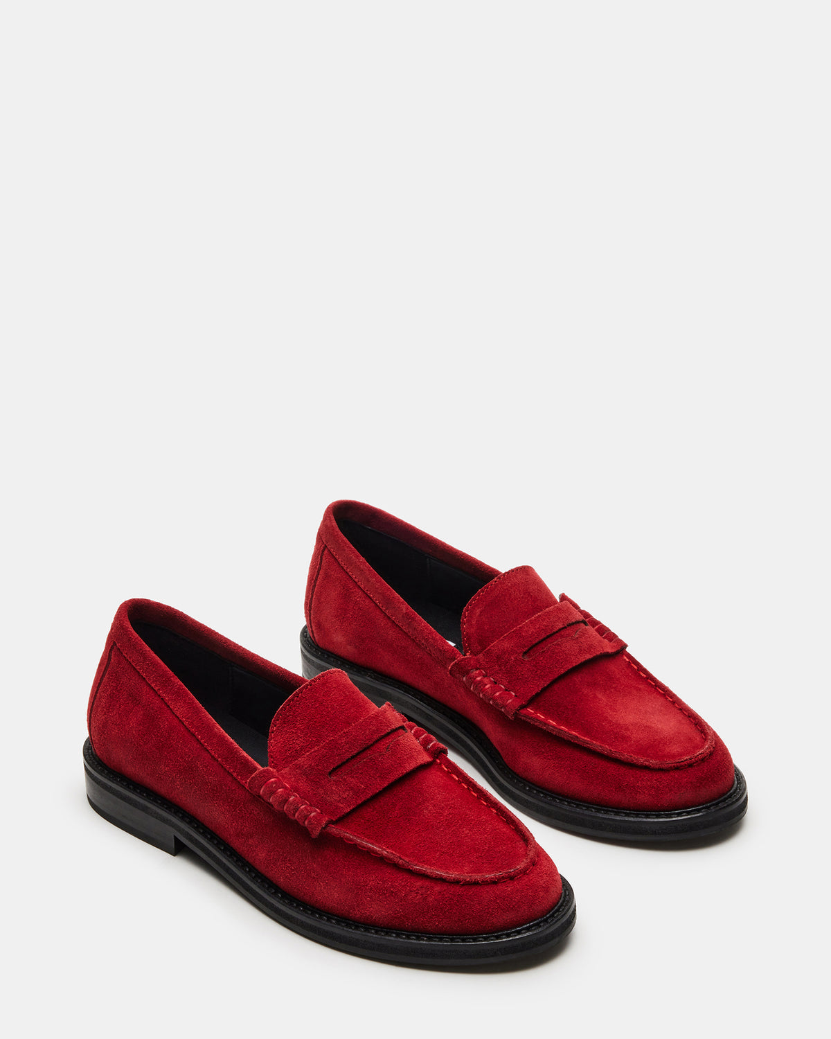 MADISON Red Suede Women's Penny Loafer | Steve Madden for Sale