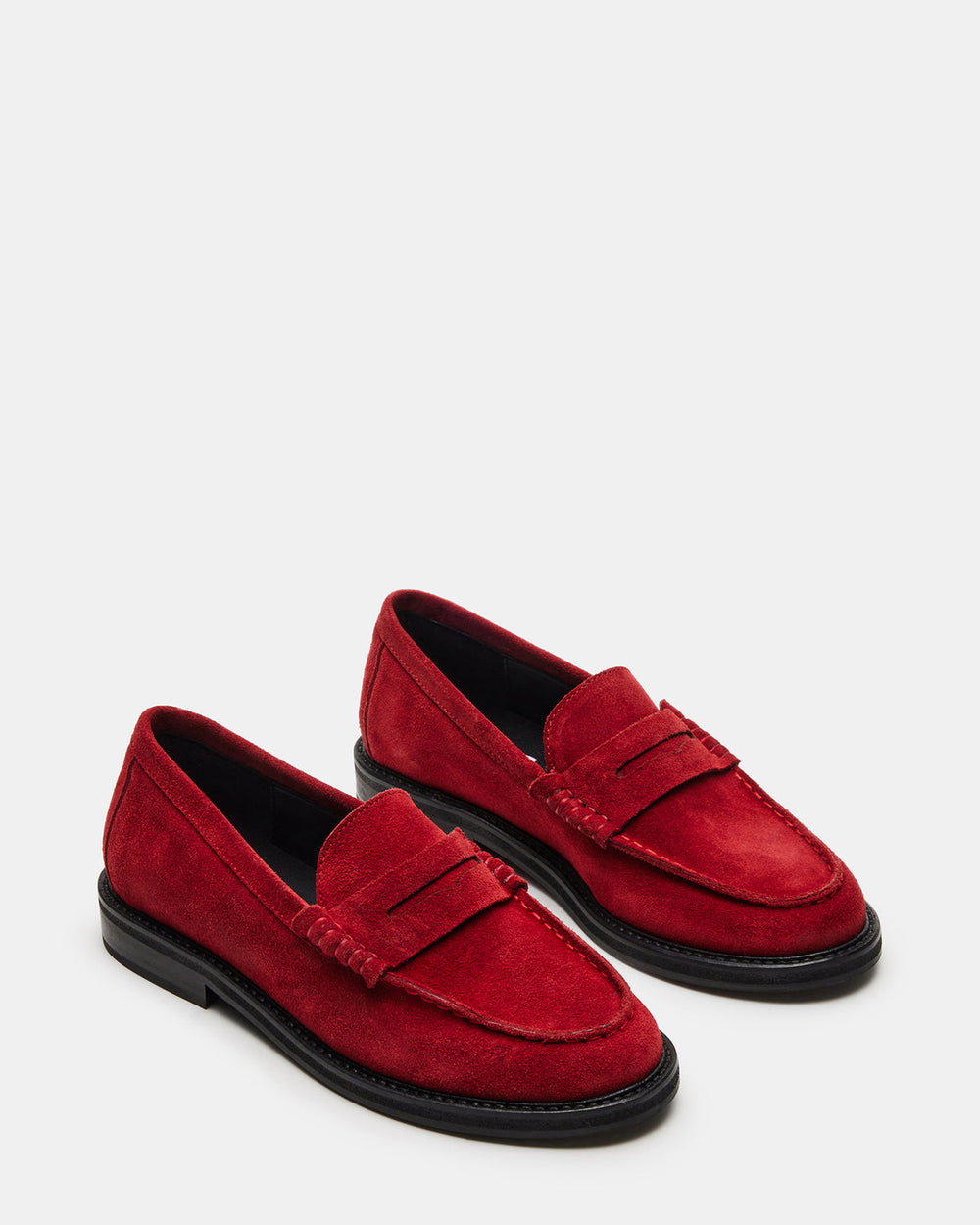 MADISON Red Suede Women's Penny Loafer | Steve Madden for Sale