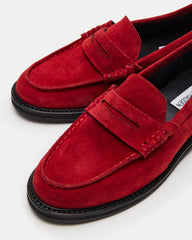 MADISON Red Suede Women's Penny Loafer | Steve Madden for Sale