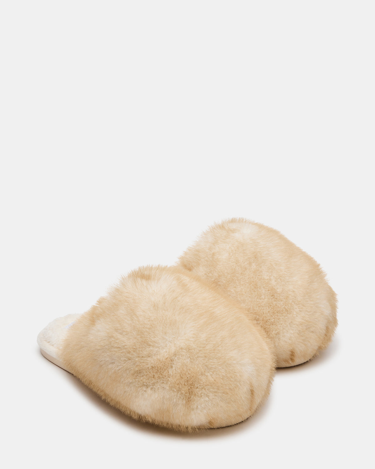 POOF Natural Slip-On Faux Fur Mule Women's Flat | Steve Madden discount