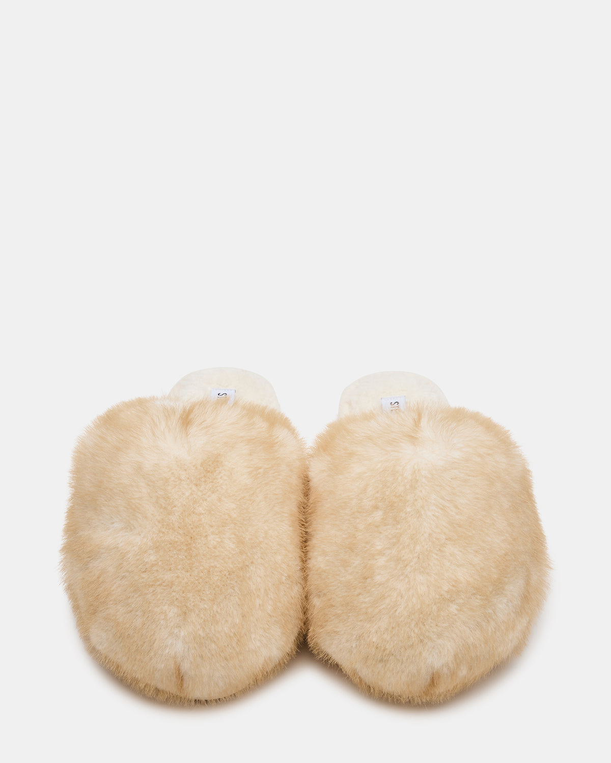 POOF Natural Slip-On Faux Fur Mule Women's Flat | Steve Madden discount