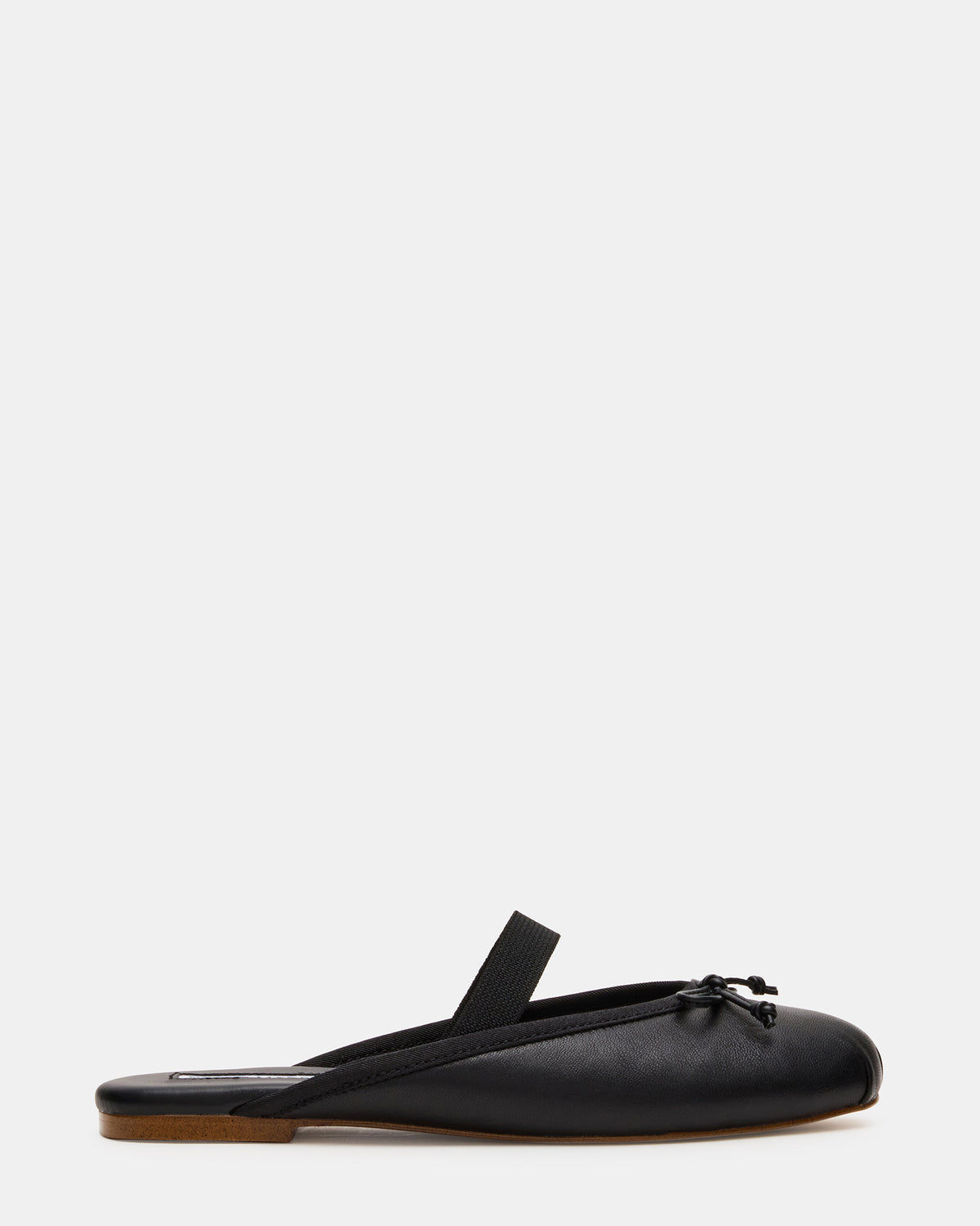 CUTESY Black Leather Slip-On Ballet Mule Women's Flat | Steve Madden online