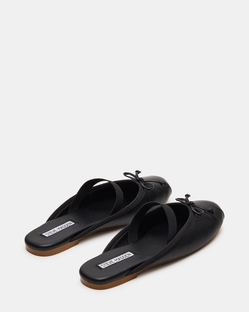 CUTESY Black Leather Slip-On Ballet Mule Women's Flat | Steve Madden online