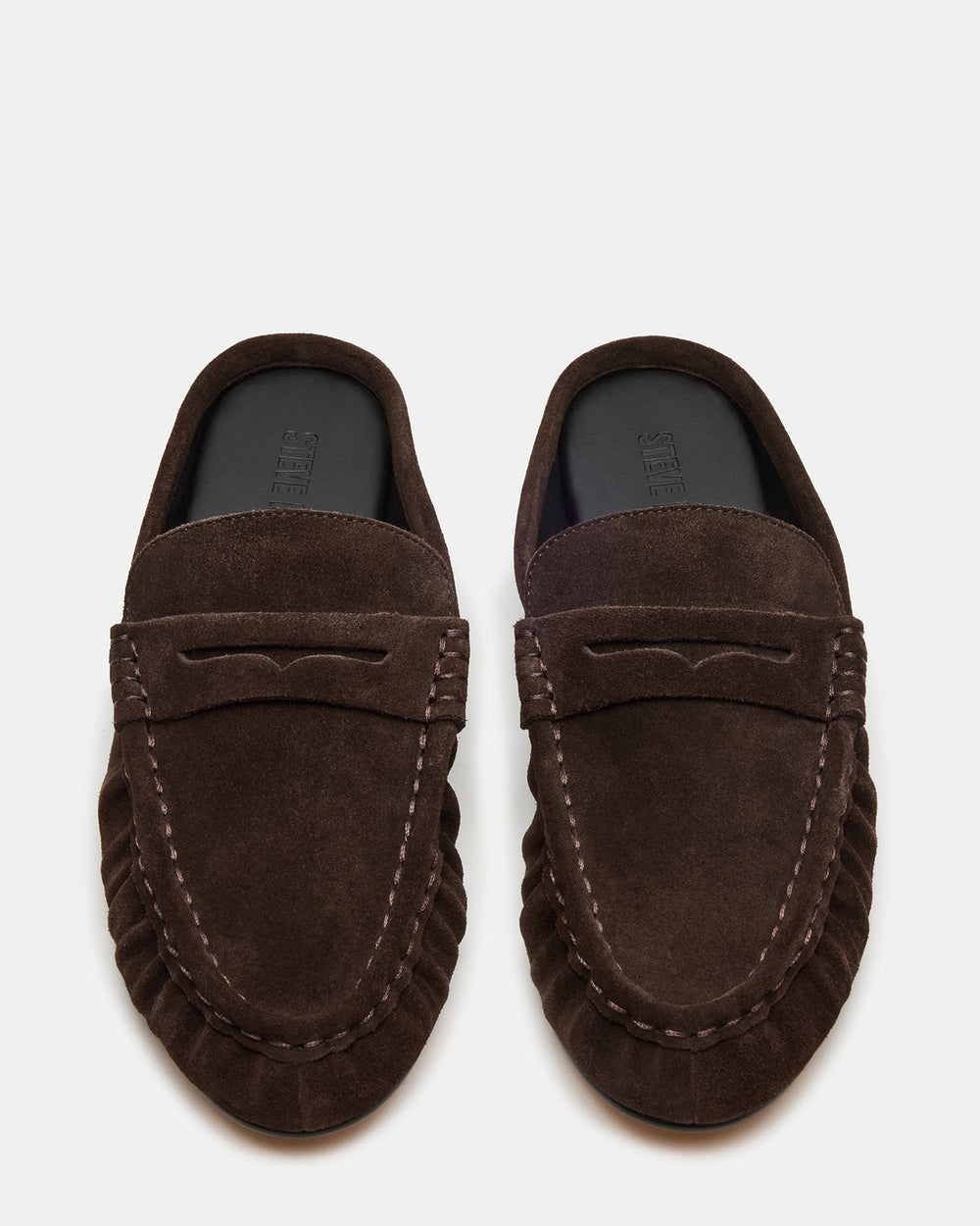 RAFE Chocolate Brown Suede Slip-On Mule Women's Flat | Steve Madden outlet