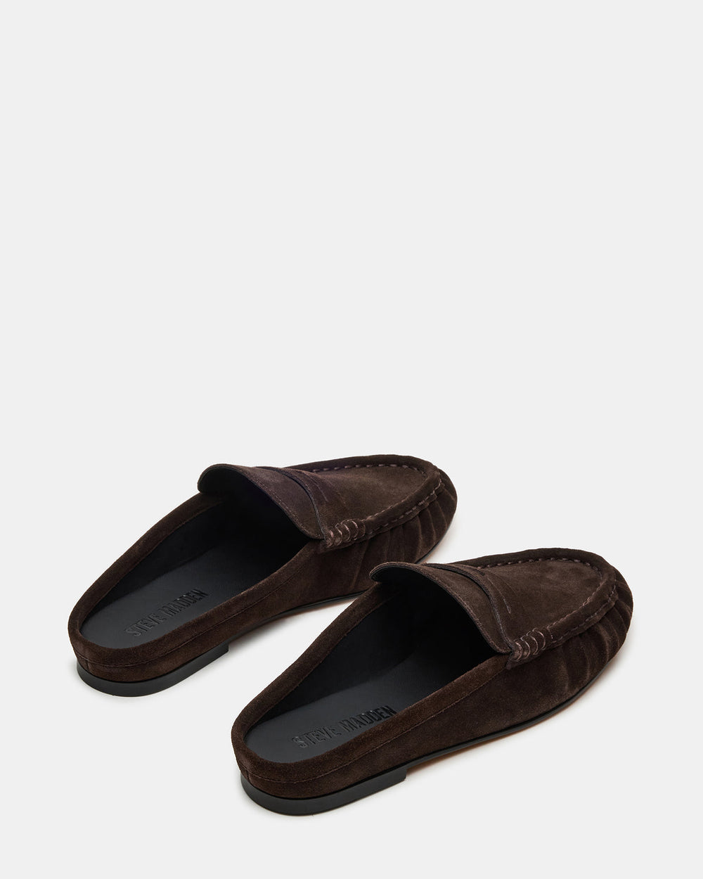 RAFE Chocolate Brown Suede Slip-On Mule Women's Flat | Steve Madden outlet
