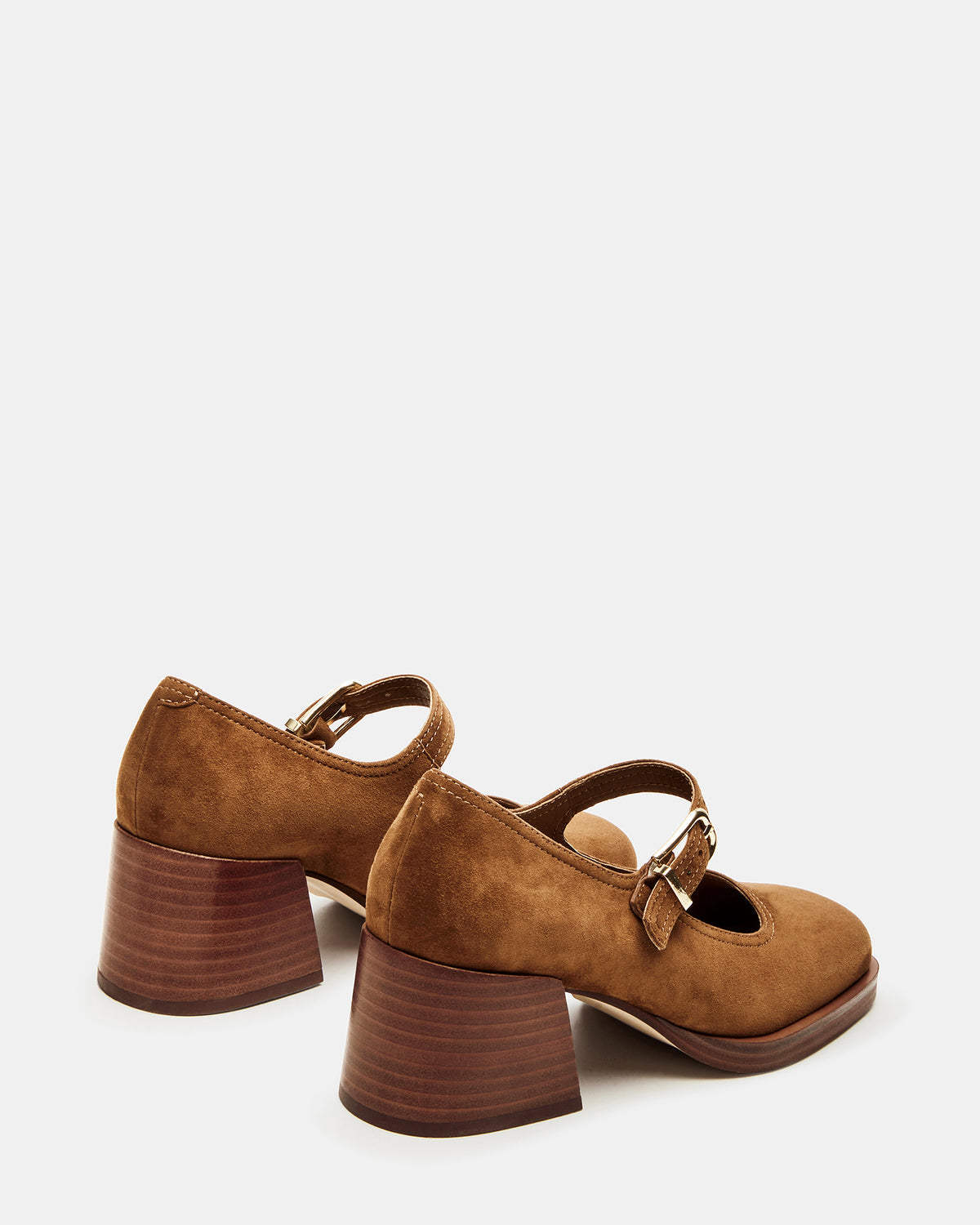 LISBON Chestnut Suede Square-Toe Mary Jane Women's Loafer | Steve Madden for Sale