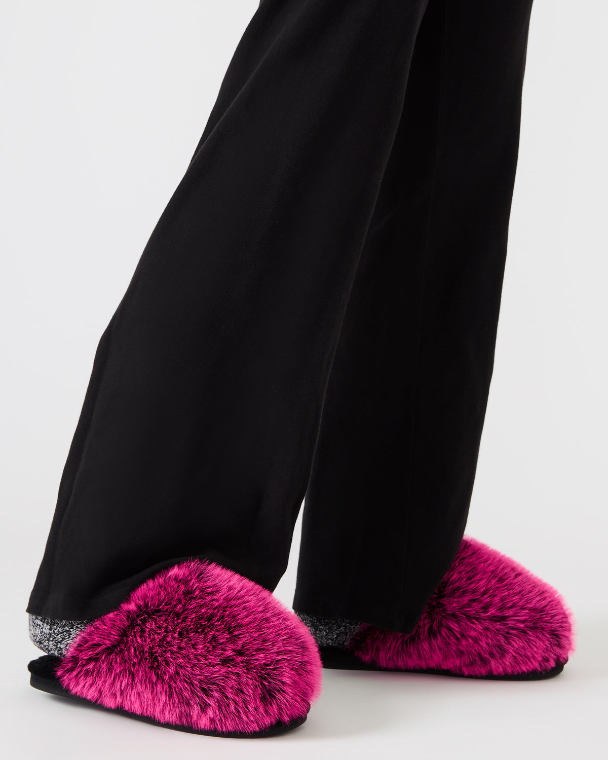 POOF Fushia Slip-On Faux Fur Mule Women's Flat | Steve Madden on Sale