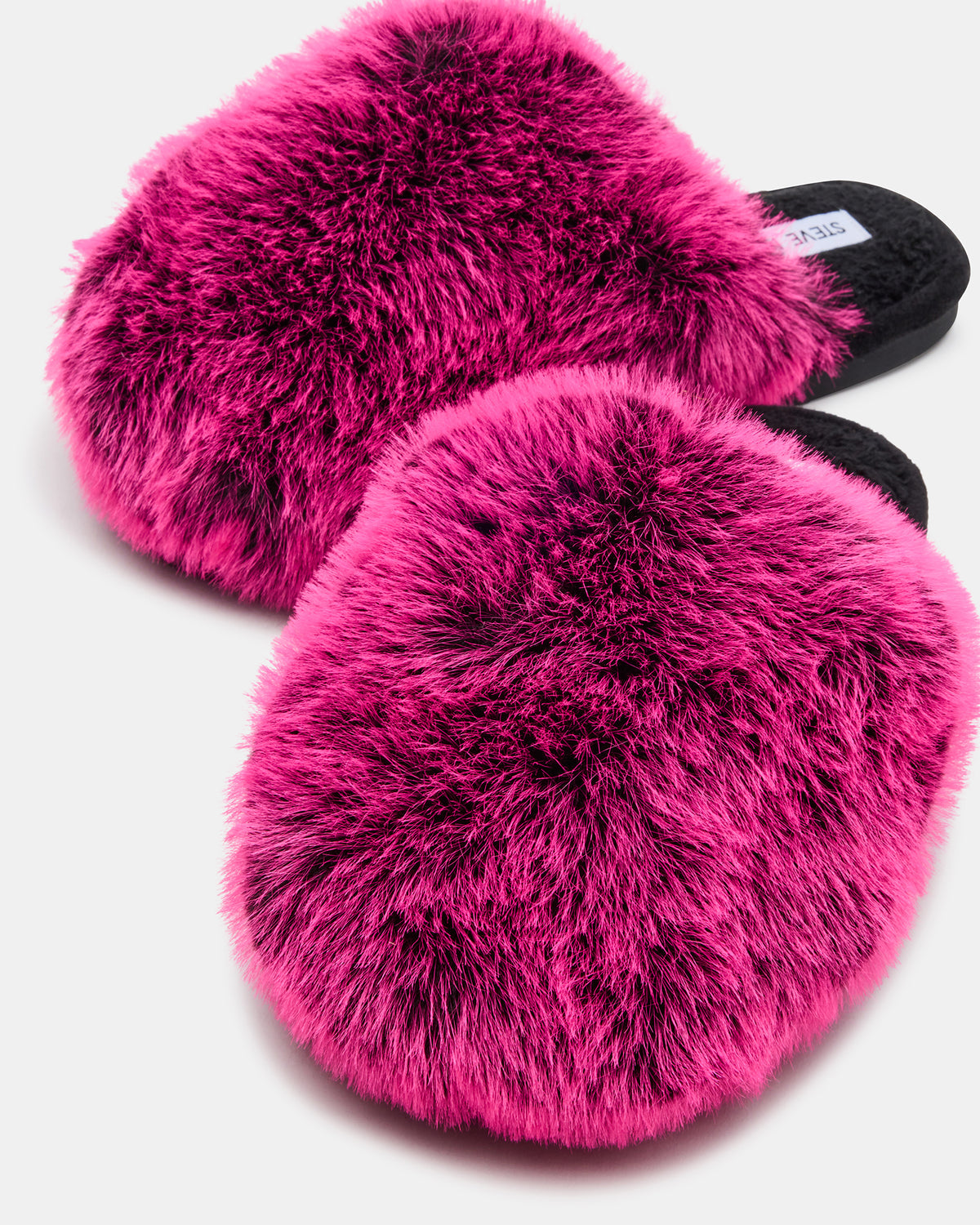 POOF Fushia Slip-On Faux Fur Mule Women's Flat | Steve Madden on Sale
