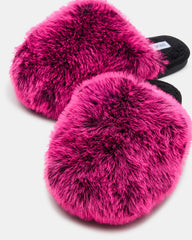 POOF Fushia Slip-On Faux Fur Mule Women's Flat | Steve Madden on Sale