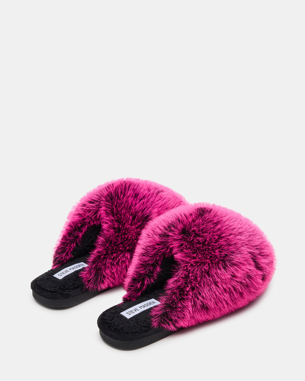 POOF Fushia Slip-On Faux Fur Mule Women's Flat | Steve Madden on Sale