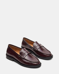 MADISON Burgundy Box Leather Women's Penny Loafer | Steve Madden near me