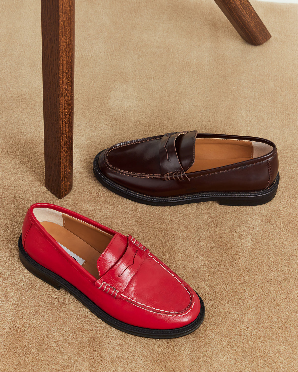 MADISON Burgundy Box Leather Women's Penny Loafer | Steve Madden near me