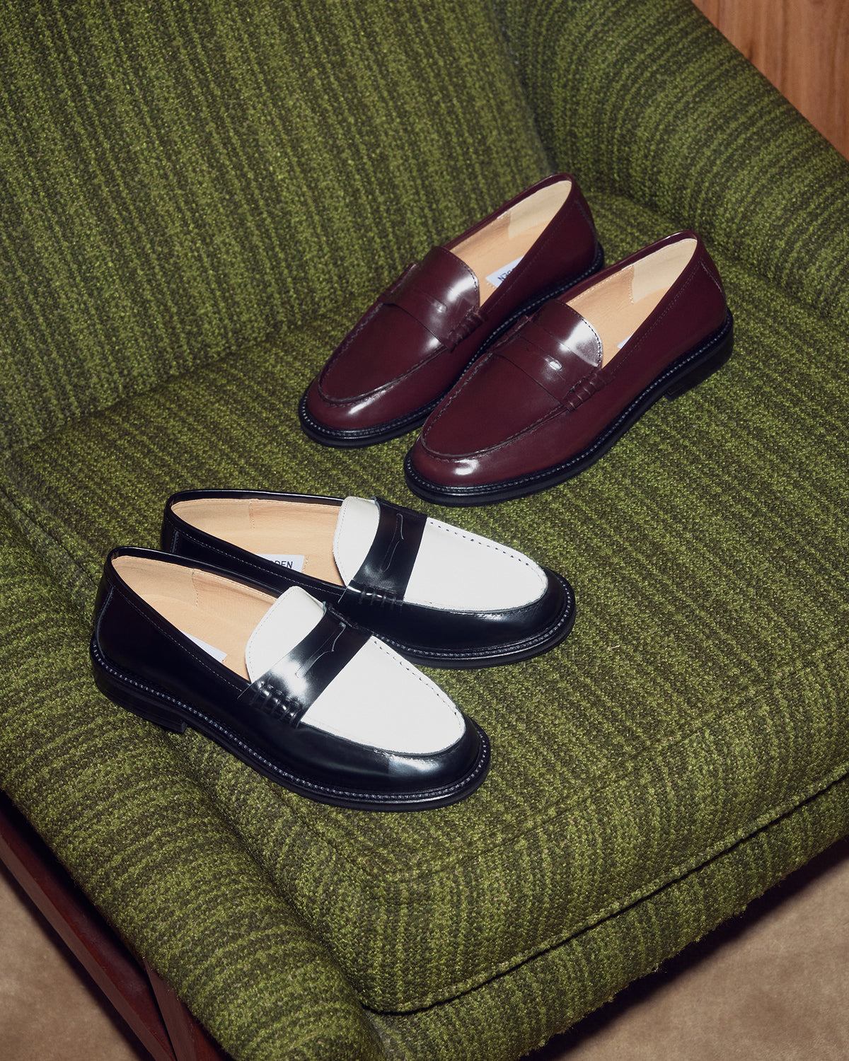 MADISON Burgundy Box Leather Women's Penny Loafer | Steve Madden near me