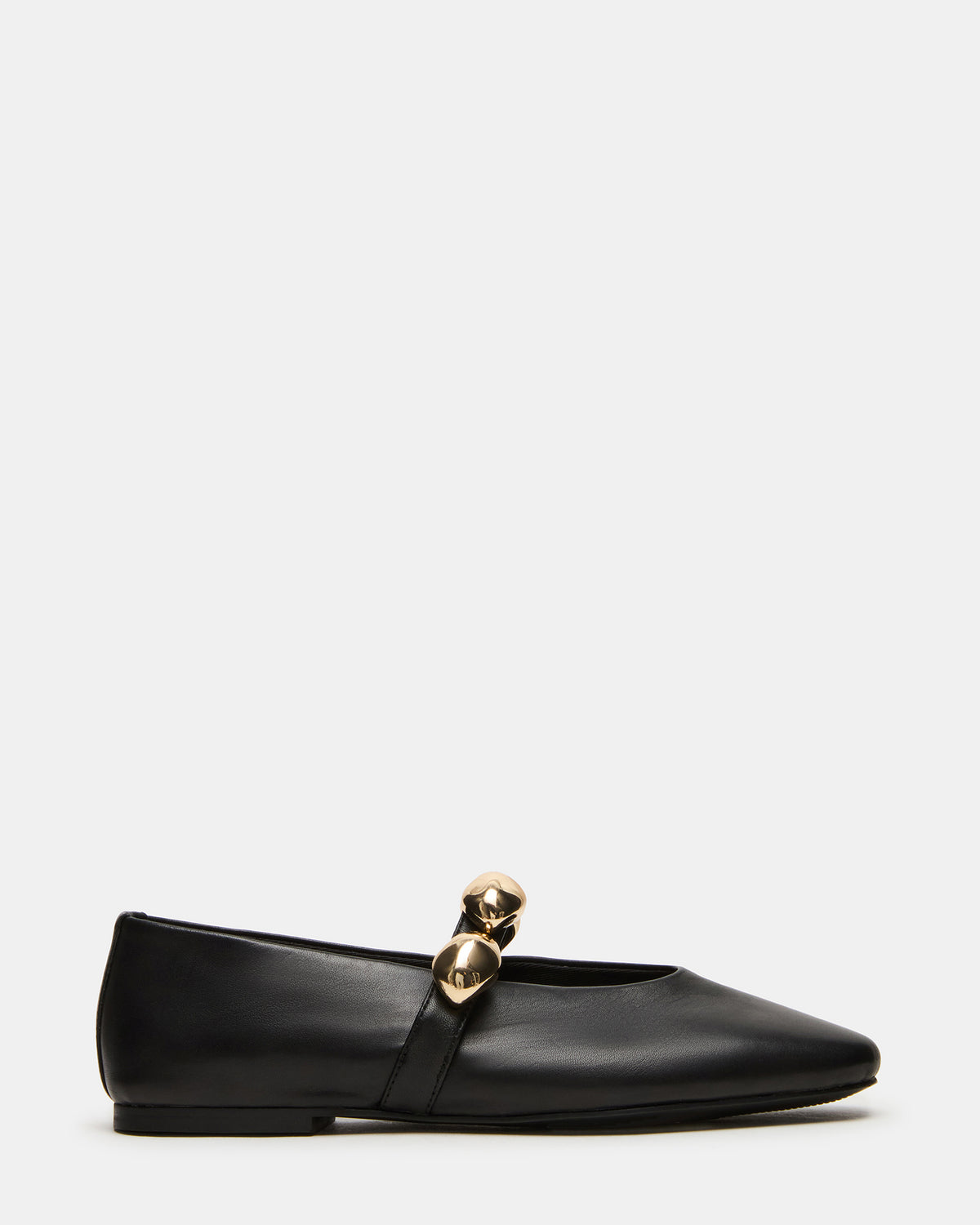 POPPIN Black Leather Mary Jane Ballet Women's Flat | Steve Madden discount