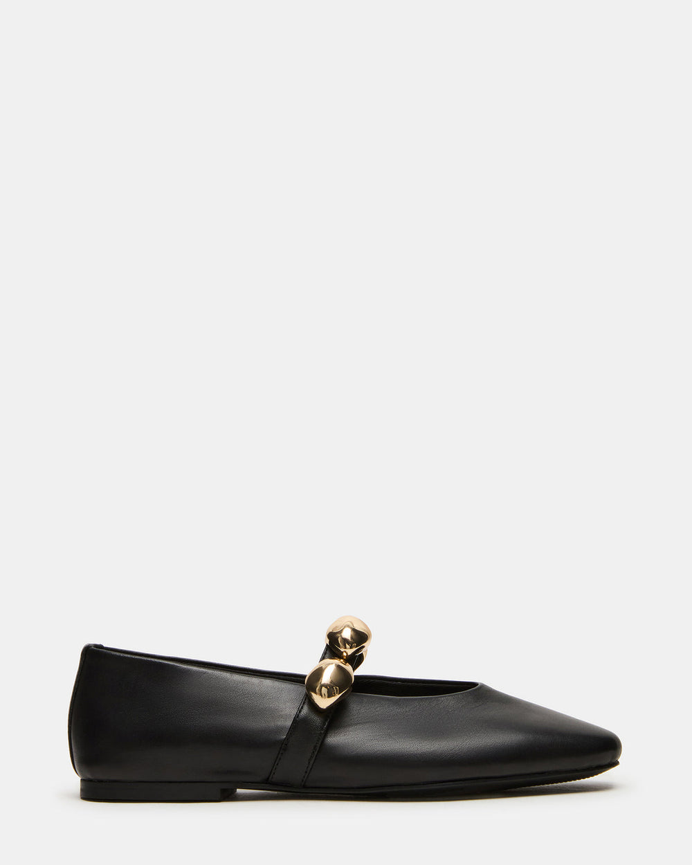 POPPIN Black Leather Mary Jane Ballet Women's Flat | Steve Madden discount
