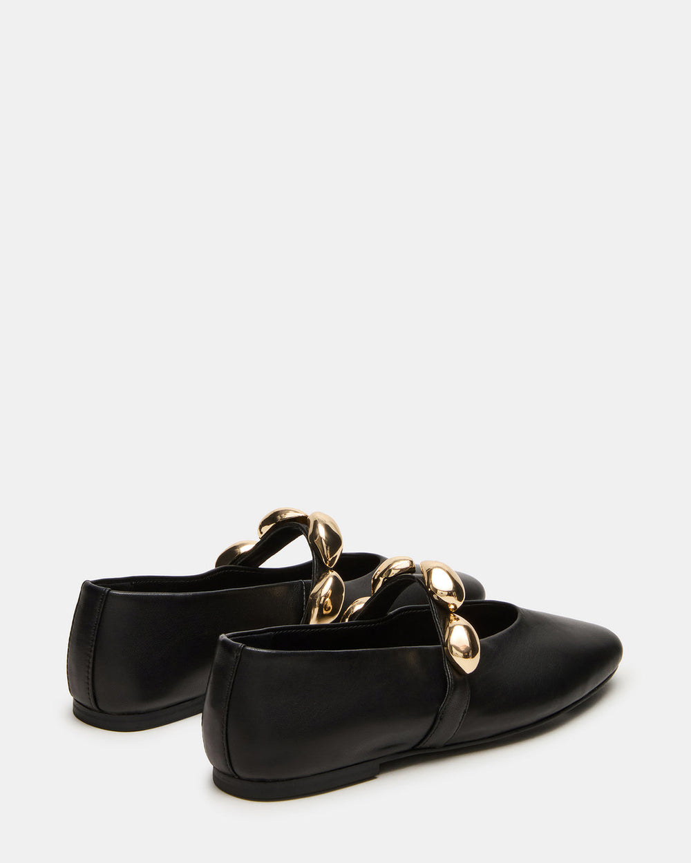 POPPIN Black Leather Mary Jane Ballet Women's Flat | Steve Madden discount