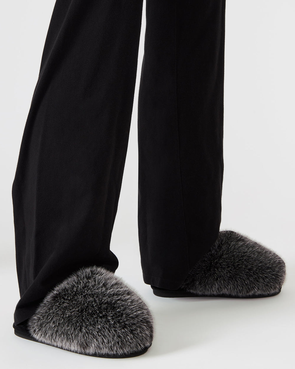 POOF GREY Slip-On Faux Fur Mule Women's Flat | Steve Madden online