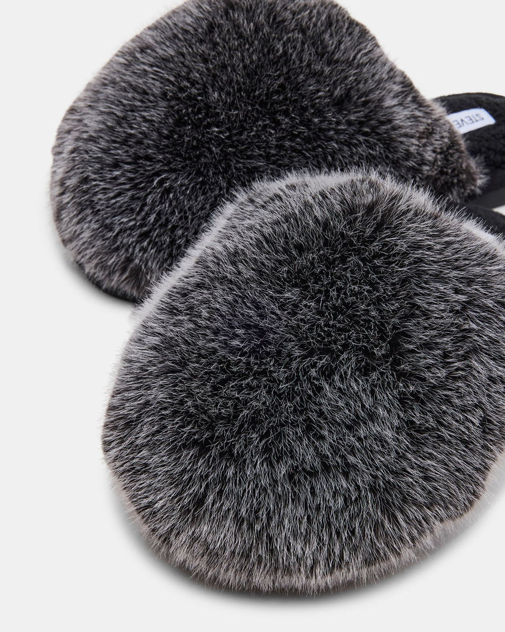 POOF GREY Slip-On Faux Fur Mule Women's Flat | Steve Madden online