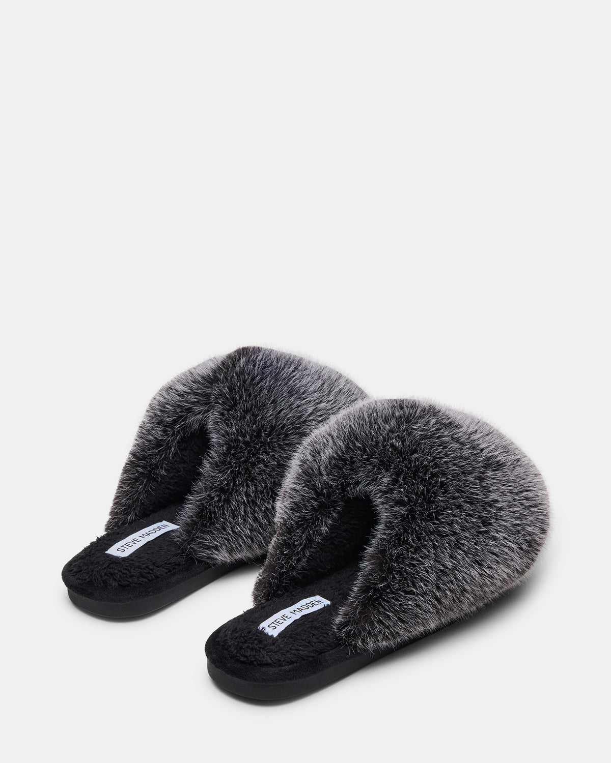POOF GREY Slip-On Faux Fur Mule Women's Flat | Steve Madden online